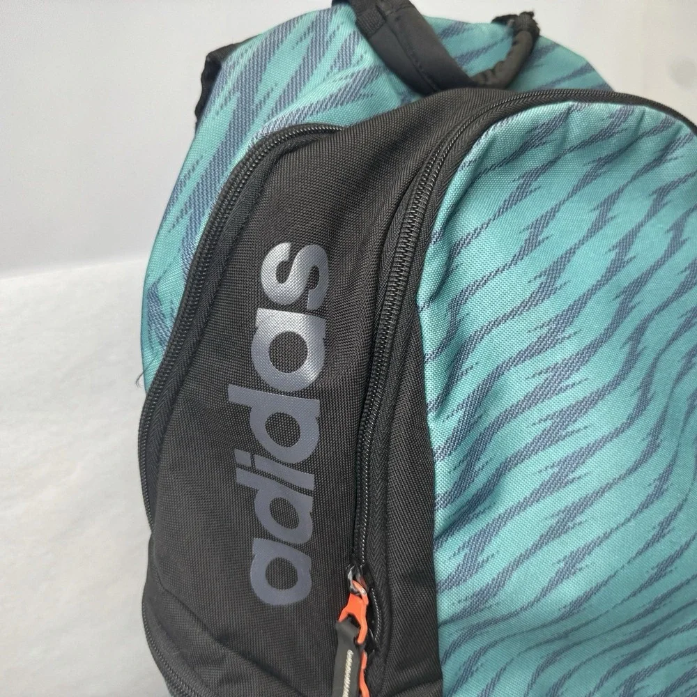 Adidas Backpack UltraRide Unisex Teal Blue Black Stripes 17
